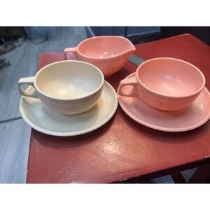 Vintage Pink Melmac Harmony House Catalina/Avalon Creamer 208 Tea Cups Saucers